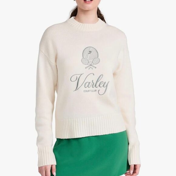 Varley Edie Namesake Court Club Knit Sweater in Egret Cream Size Large - Picture 8 of 8